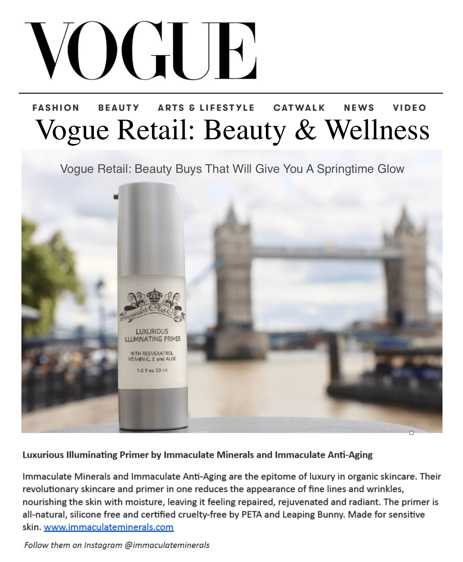 Luxurious Illuminating Prime - In Vogue - Immaculate Anti-Aging®