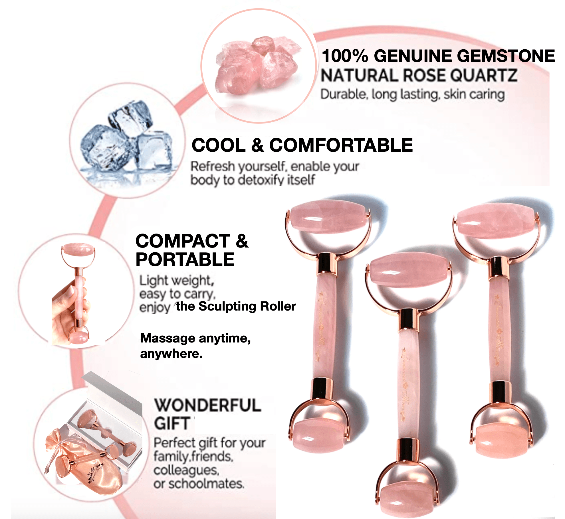 Immaculate Rose Quartz Sculpting Roller - Images by Miriam